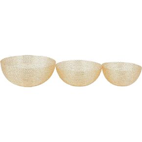CosmoLiving by Cosmopolitan Metal Decorative Bowl, Set of 3 7", 6", 6"H, Gold