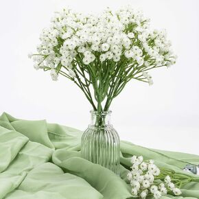 10 Baby Breath Artificial Flowers - 7.6" Babies Breath Flowers Artificial Faux Flowers Bouquet White Fores Greenery Real Touch Fake Flowers Arrangements Wedding Centerpieces Tables Decorations