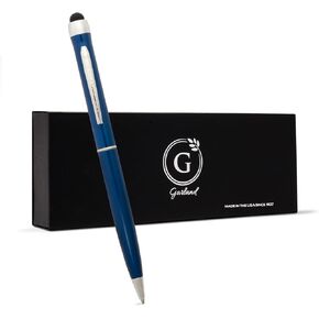 Garland Metal Twist Pen & Stylus – Made in USA - 2-in-1 Dual-Function – Classic Color Pen for Digital Devices – Phones, Tablet, Any Touch Screen, for Executive, Refillable - Blue/Chrome