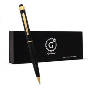 Garland Metal Twist Pen & Stylus – Made in USA- 2-in-1 Dual-Function – Classic Color Pen for Digital Devices – Phones, Tablet, Any Touch Screen, for Executive, Graduate, Refillable - Black/Gold