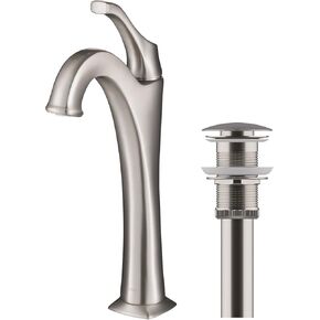 Kraus KVF-1200BG-2PK Arlo Vessel Bathroom Faucet with Pop-Up Drain, Brushed Gold in Saudi Arabia