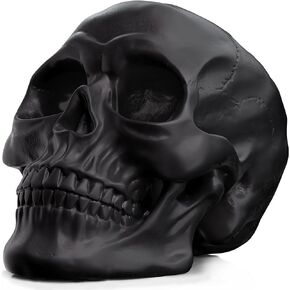READAEER Life Size Human Skull Model 1:1 Replica Realistic Human Adult Skull Head Bone Model (Gold)