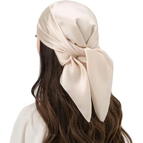 RIIQIICHY Head Scarf for Women Hair Scarf Silk Scarf for Hair Wrapping at Night 27.5 × 27.5 inches