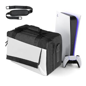 Syntech Carrying Case Compatible with PS5 Slim/Disc/Digital Edition Console, PS4 Pro/Slim Xbox Series & Accessories, Large Capacity Protective Travel Case Storage Bag for Controllers, Headset, Discs