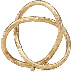 Danya B. Gold Eternal Loop Metal Art Abstract Sculpture. This Unique Accent Piece Symbolizes an Unending Cycle of Life. Perfect for Wedding, Anniversary, Home or Office Decor