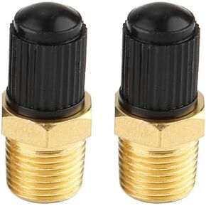KIMISS Car Tire Inflating Valve, 2Pcs 1/8" NPT MPT Car ABS + Brass Air Compressor Tank Fill Valve