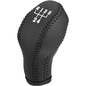 Gear Shift Knob Cover for Buick Hideo 2010-2014 with Black Stitches Durable | Interior Transmission Shifter Boot Lever Cover Black Faux Leather 1 Pcs
