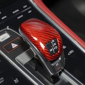 Real Carbon Fibre Gear Shift Knob Trim Cover for Porsche Panamera 2017-2024 Porsche Panamera Accessories (Black)