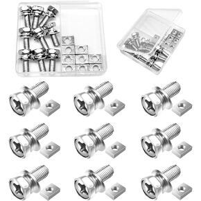 9PCS M6*16mm Motorcycle Battery Bolts and 9PCS Nuts Kit, Motorcycle Battery Screws Battery Bolt with Square Nuts for ATV Bike, Motorcycle, Scooter