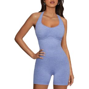 Popilush The Shapewear Rompers For Women - Cross Back Short Rompers Tummy Control Bodycon Gym Clothes 2024 in Kuwait