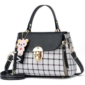 Xiaoyu Small Purses and Handbags for Women Fashion Teenage Girls Crossbody Bag Lightweight Shoulder Bag Plaid Pattern Satchel
