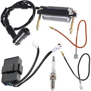 WFLNHB CDI Ignition Coil Spark Plug Kit Replacement for Kawasaki Bayou 1988-2004 300 KLF300B