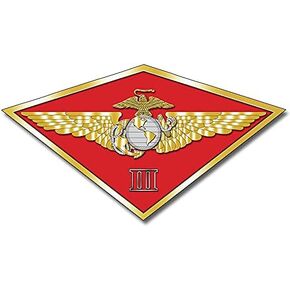 Maw 3rd Third Marine Aircraft Wing Sticker (Diamond Shaped iii Corps (3.5 x 5 inch) USMC Licensed