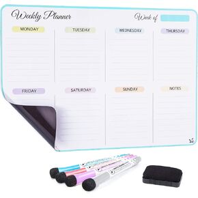 17x12 inch Dry Erase Calendar - Magnetic Calendar for Fridge - Fridge Whiteboard Calendar - Fridge Calendar - Calendar Whiteboard - White Board Calendar Dry Erase for Refrigerator