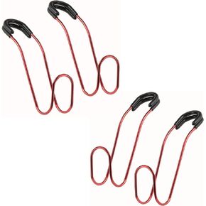High Road Solid Metal Red Car Seat Hooks for Purses and Bags - Large, Unbreakable Car Bag Hooks for Wide Purse Straps and Multiple Bags with Sturdy and Secure Cushioned Attachment Loops