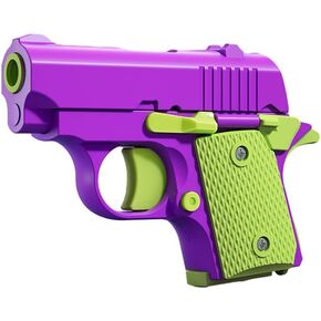 Miniature 1911 Toy Gun - Decompression Plaything with DIY Assembly and Empty Chamber Hang Feature Non-Shooting Blue BU-NEW1