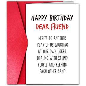 GYYsweetus Happy Birthday Card for Best Friend, Coworker Birthday Card, Funny Bday Gift for Classmate Bestie Men Women Him Her Cousin Brother (Laugh at Our Own Jokes) in Kuwait