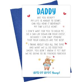 First Fathers Day Card for Dad from Bump Happy 1st Fathers Day Greeting Card with Envelope First Fathers Day Card Gifts for Father To Be First Time Dad New Dad Expecting Dad from Baby Daughter Son