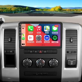for Dodge RAM 1500 2500 3500 Radio Upgrade 2009 2010 2011 2012,Android Stereo Replacement,QLED Touch Screen,8core CPU,Build in Wireless carplay Wired Android Auto,Free Camera
