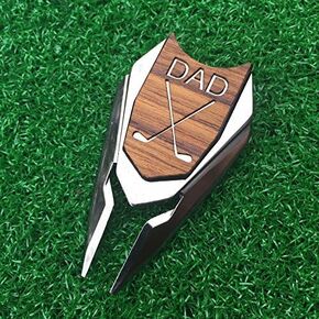 DAD Engraved Golf Gift Divot Tool and Ball Marker in Teak Wood - Dad Personalized Gift, Dad, Gift for Dad, Dad Birthday Gift