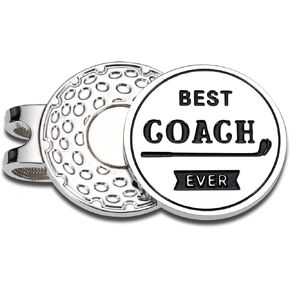 Best Coach Golf Ball Marker Hat Clip Gift for Men Sports Team Colleague Novelty Golf Gift for Golfer Boss Golf Lovers Christmas Birthday Thanksgiving for Office Friends Partner Golfing Tool