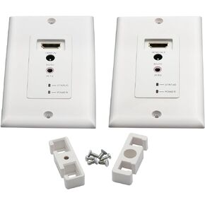 Wall Plate HDMI Extender Over Cat5e or Cat6 Cables up to 200 Feet with IR, Support 3D