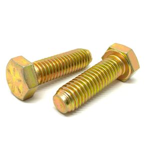 (25 Pieces) 1/2-13x1-1/2" Grade 8 Hex Head Cap Screws Bolts UNC Coarse Full Threads Zinc Yellow