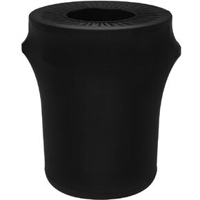 32 Gallon Stretch Trash Can Cover Outdoor Spandex Waste Container Cover Fitted Garbage Can Covers for Outside Kitchen Round Waste Container Bin, Without Trash Can(Black, 2 Pcs)