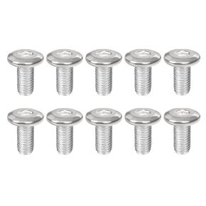 10 Pcs M6-1.0 x 60mm Flat Round Head Hex Socket Cap Screws Bolts, 304 Stainless Steel Connection Bolts Screws for Furniture, Bed, Chairs
