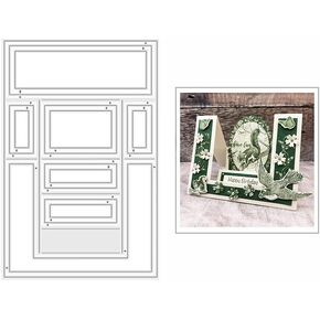 Centre Stepper Frame Metal Die Cuts, Centre Stepper Frame Cutting Dies Cut Stencils DIY Scrapbooking Cards Decorative Embossing Paper Dies for Album Card Making Scrapbooking