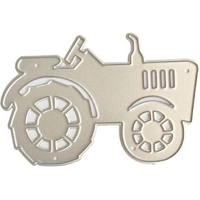 Silver Tractor Metal Cutting Dies Stencils for DIY Scrapbooking Decorative Embossing Paper Cards Template Decor Die Cuts Cutting Dies Card Making
