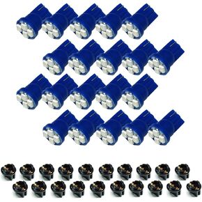PA LED 6PCS T10 168 194 Led instrument LEDnel Dash Light Bulb 1/2" Twist Lock Socket -12V (Purple)