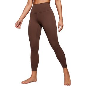 CRZ YOGA Womens Butterluxe High Waisted Yoga Leggings 25" - Double Seamed Buttery Soft Comfy Athletic Gym Workout Pants Coffee Brown Small