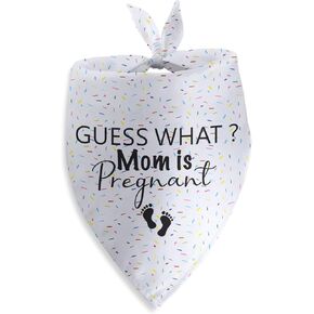 Guess What Mom is Pregnant Dog Bandana Pregnancy Announcement Dog Baby Announcement Gender Reveal Photo Prop Pet Scarf Accessories for Dog Lovers Gift