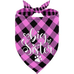 Dog Bandana, Big Sister Dog Bandana, Dog Scarf Classical White Printing, Dog Scarf Accessories, Dog Bandana Pet Scarf, Pet White Scarf Gender Reveal Accessories, Pet Scarf, Dog Bandana Gift (E13)