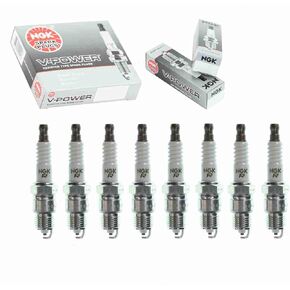8 pc NGK V-Power Spark Plugs compatible with Ford F-250 5.0L 5.8L 6.6L 7.5L V8 1973-1996