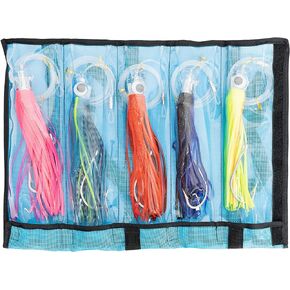 BLUEWING 6in/9in/11in/12in/14in/15in/20in Big Game Trolling Lure Saltwater Tackle with Stainless Steel Hook and High Strength Fishing Line for Wahoo Tuna Marlin Mahi-Mahi