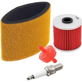 Air Filter 11013-1275 Oil Filter 16099-004 Fuel Filter with Spark Plug Replacement for Kawasaki KLF220 Bayou 220 1999-2002 / KLF250 Bayou 250 2003-2011 / KLF300 Bayou 300 1999-2006