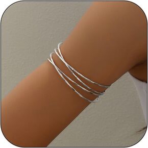Minimalist Arm Cuff for Women Gold Arm Cuff Upper Arm Cuff Bracelet Dainty Layered Arm Bangle Armband Armlet Silver Arm Cuff Jewelry for Teen Girls