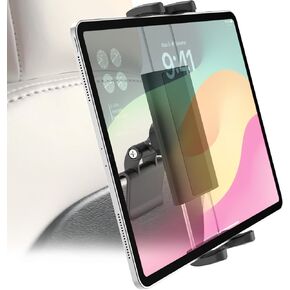 Back Seat Tablet Holder for Tesla, 360° Adjustable Model 3/Y Headrest Tablet Mount for Kids, Metal Model Y Rear Seat Stand for iPad Pro 12.9 Air Mini, Galaxy Tab/Z Fold, Fire hd, 4-13" Device