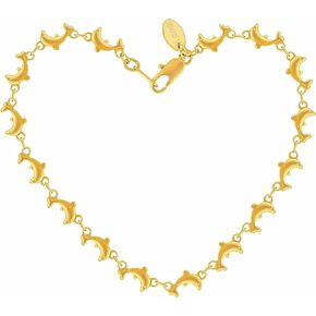 LIFETIME JEWELRY Womens Gold Anklet Dolphin Chain Ankle Bracelet 24k Real Gold Plated