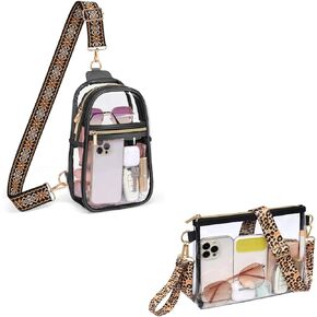 حقيبة PACKISM Clear Sling Bag معتمدة ومحافظ شفافة للنساء، أسود in Kuwait