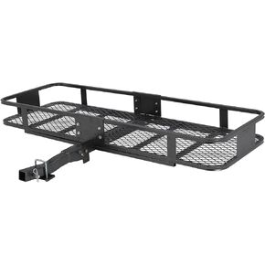 60''x20''x5'' Hitch Basket Cargo Carrier, 200 lbs Heavy Duty Hitch Cargo Basket, Black Steel, 2" Hitch Shank for Car SUV Traveling Camping, Steel Construction