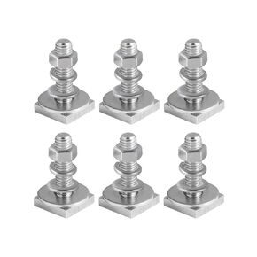 Roof Bike/Ski/Awning Rack T-Slot Bolts, Flush-Mounted SUV RV Rooftop Cargo Carrier Rack Bolts Mounting Hardware, M8x1.25, 4mm Thick, 35mm Long T-Track Adapter, Stainless Steel, Square Head