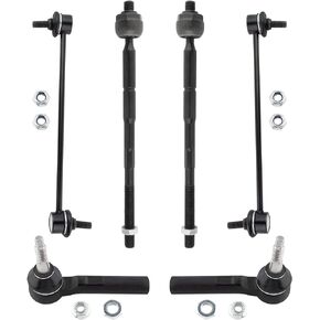 BOXI 6pcs front Inner Outer Tie Rods & Sway Bar Links for Chrysler 200 2011 2012 2013 2014 / Sebring 2007 2008 2009 2010 / for Dodge Avenger 2009 2010 2011 2012 2013 2014 | K750385 EV800400 ES800408