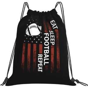 Eat Sleep Fish Repeat Unisex Drawstring Backpack Bag Sport Gym Swim Travel Sackpack