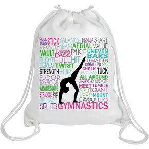 LEVLO Gymnastics Canvas Tote Bag Gymnast Inspired Gift Gymnastics Team Shoulder Bag For Gymnastic Lover