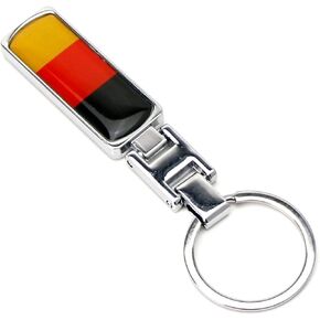 iJDMTOY Great Britain Flag Design Blue/Red UK Union Jack Color Stripe Chrome Badge Keychain Ring Compatible With All Britain Cars