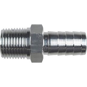 ICT Billet Straight 1/2" NPT Pipe to 5/8" .625" Hose Barb Fitting Bare Aluminum AN840-10-08A