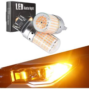 1797 LED Turn Signal Lights Bulbs 7440 T20 Error Free No Anti Hyper Flash Amber Yellow Tail Lamps Front Rear Replacement Super Bright Projector 3014SMD 12V 21W 2 Pack